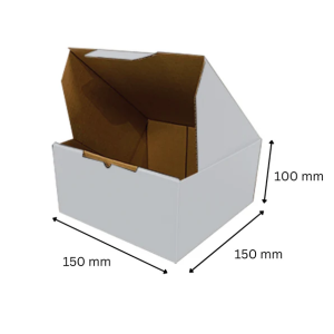 White Die-Cut 100 x 100 x 50mm Mailing, Shipping, and Packing Cardboard Box
